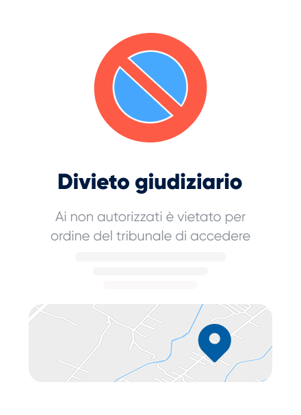 Divieto giudiziale – cartello CPC su un parcheggio